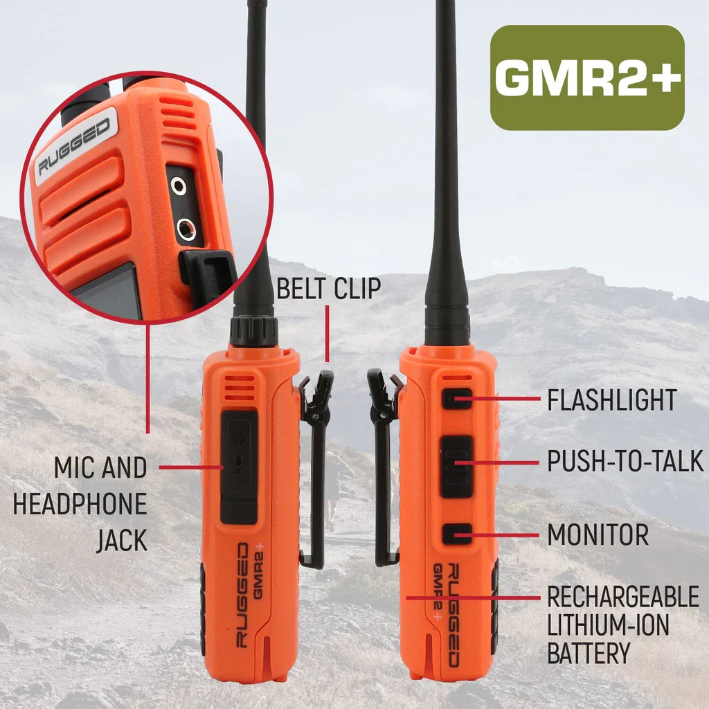 2 PACK - Rugged GMR2 PLUS GMRS and FRS Two Way Handheld Radios - Image 10