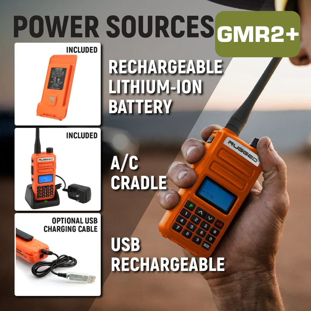 2 PACK - Rugged GMR2 PLUS GMRS and FRS Two Way Handheld Radios - Image 11