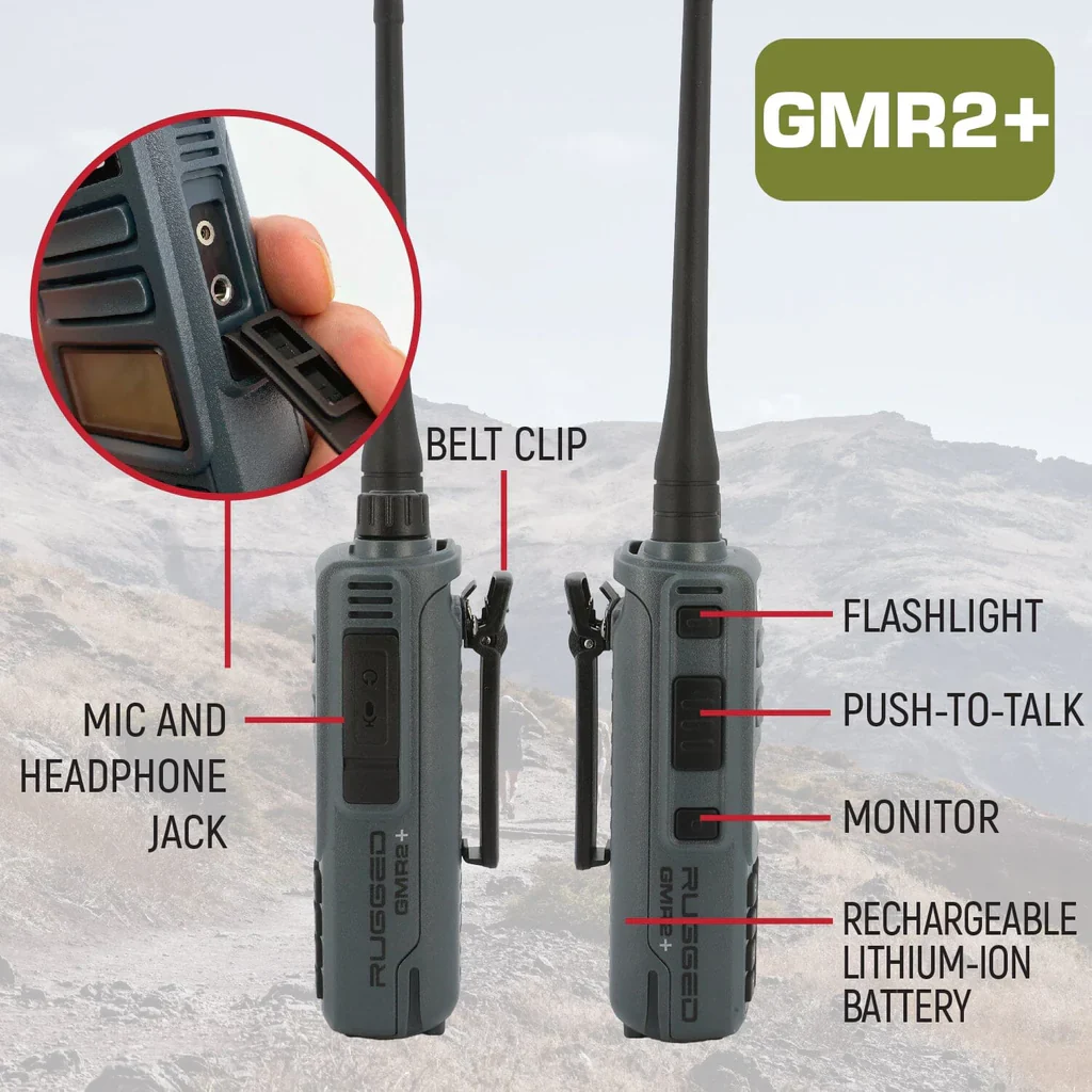 2 PACK - Rugged GMR2 PLUS GMRS and FRS Two Way Handheld Radios - Image 3