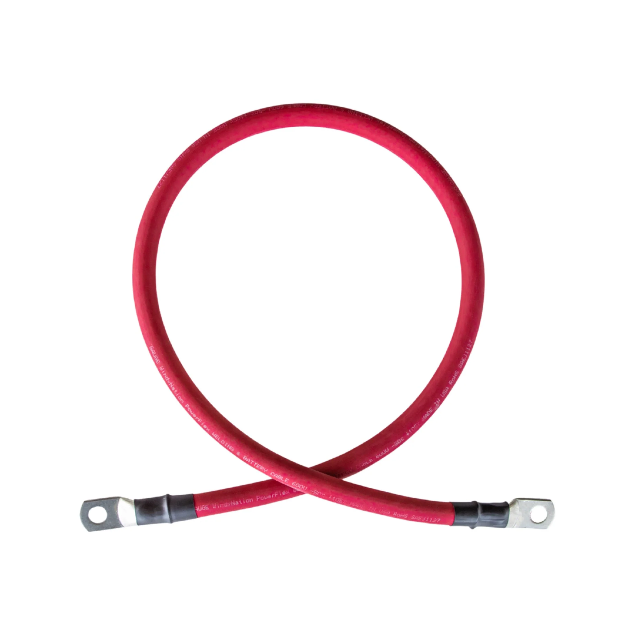 6 Gauge (AWG) Black and Red Pure Copper Battery Cable Wire with Lug Connector Ring Terminals - Image 4