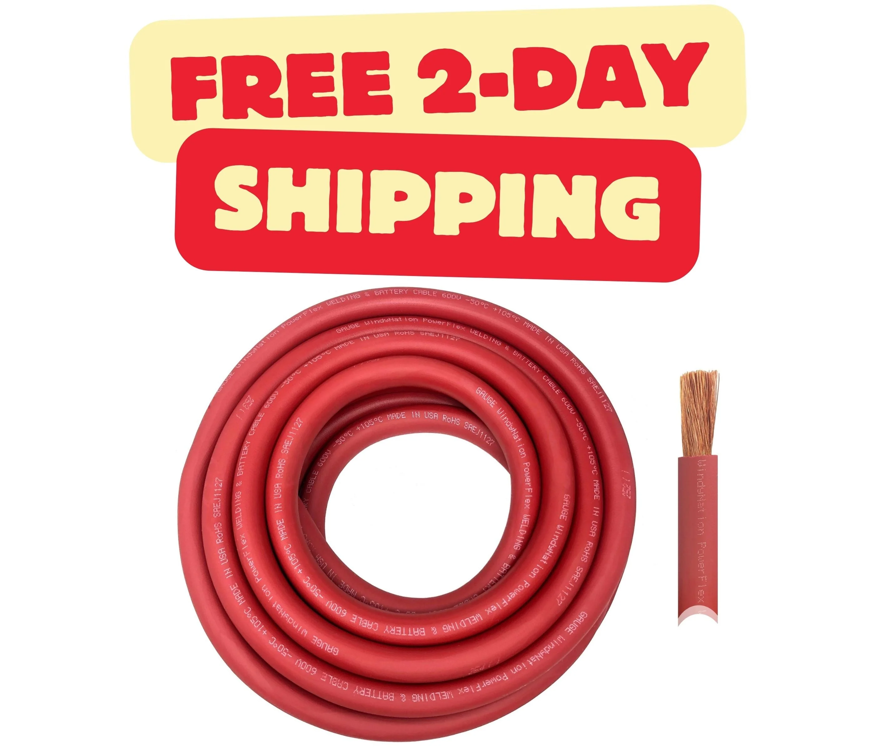 6 Gauge Pure Copper Ultra Flexible Welding & Battery Cable - Image 3
