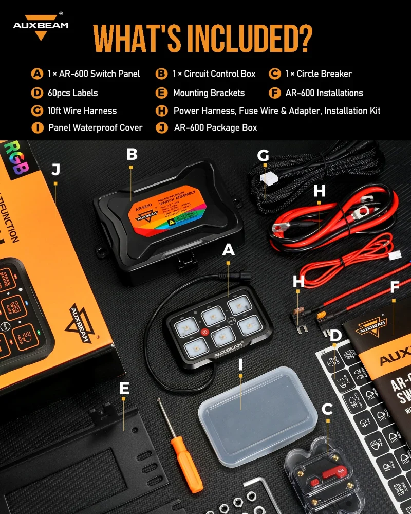 AR-600 RGB SWITCH PANEL WITH APP, TOGGLE/ MOMENTARY/ PULSED MODE SUPPORTED - Image 3