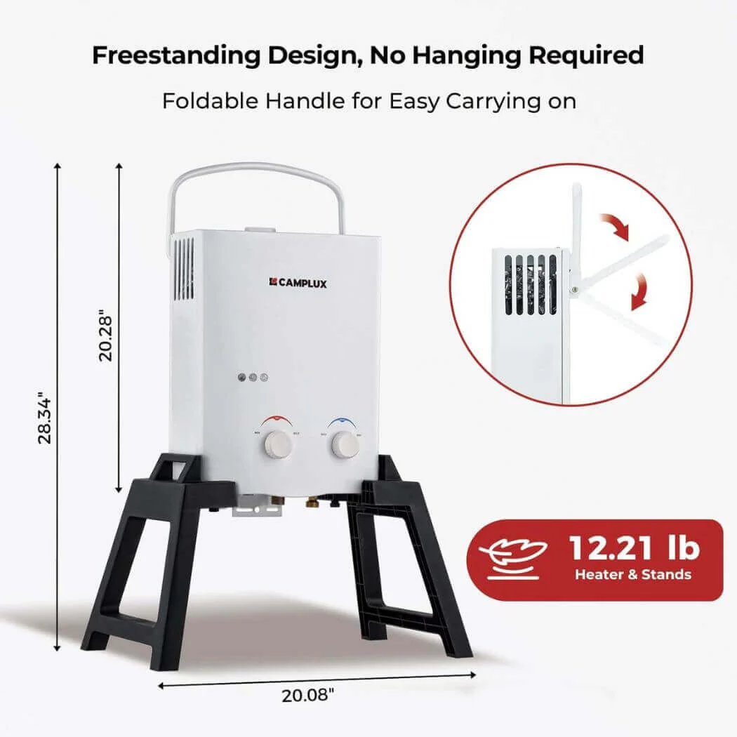 Camplux AY132MAXP Portable Propane Water Heater, Pump Stand Kit - Image 4