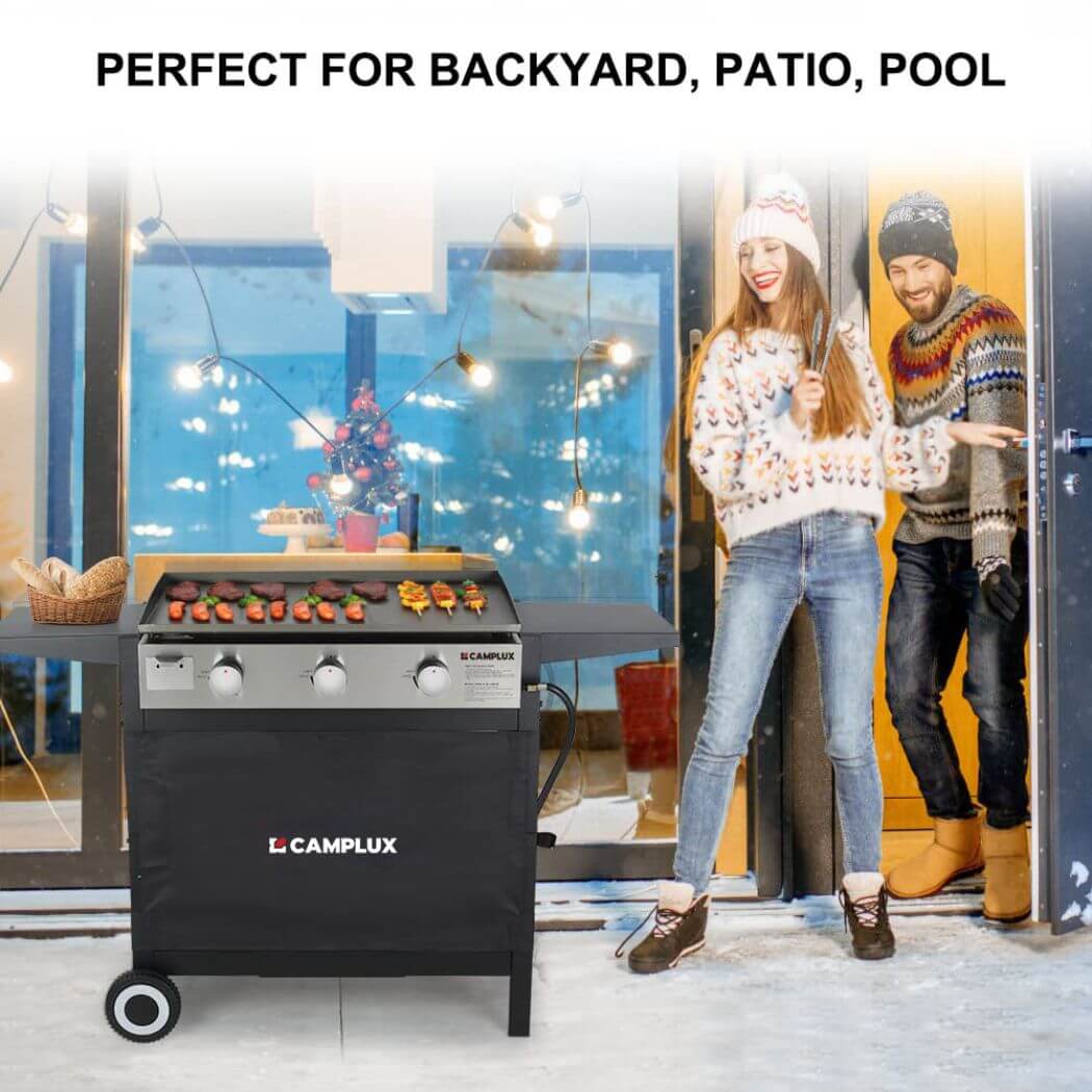 Camplux Outdoor Gas Griddle Grill Combo 3 Burner ,Camping and Tailgating 33,000 BTU w/ 20 LB LP Connector - Image 3