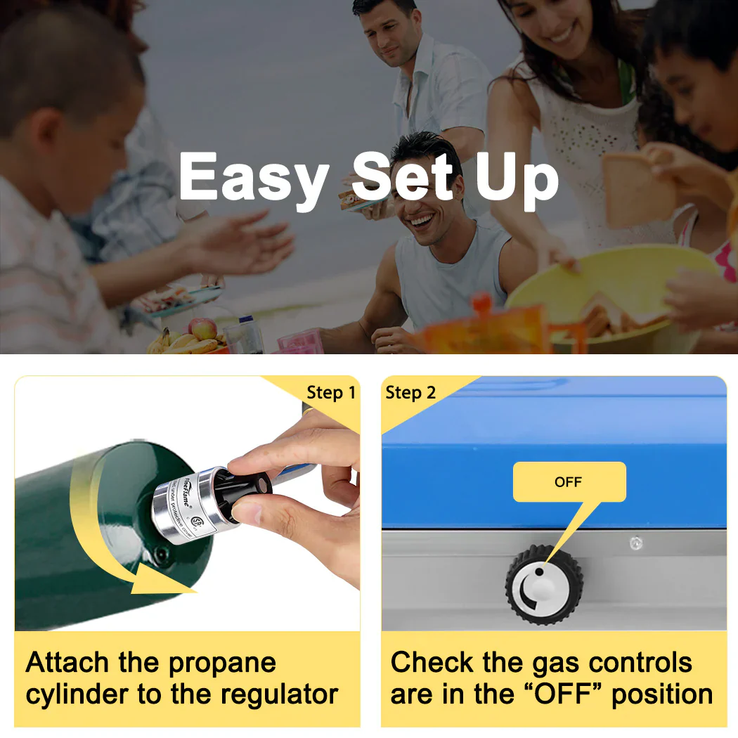 CAMPLUX Portable Camping Stove 2 Burner Gas Propane BBQ Windproof Cooker - Image 6