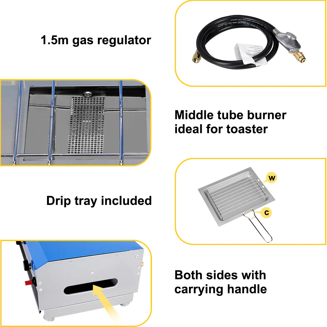 CAMPLUX Portable Camping Stove with Legs 2 Burner Gas Grill Butane BBQ Stove - Image 6