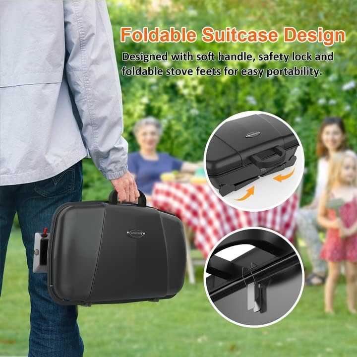 Camplux Portable Gas Grill 189 Square Inches, Small Propane Grill for Camping, Outdoor Cooking - Image 4
