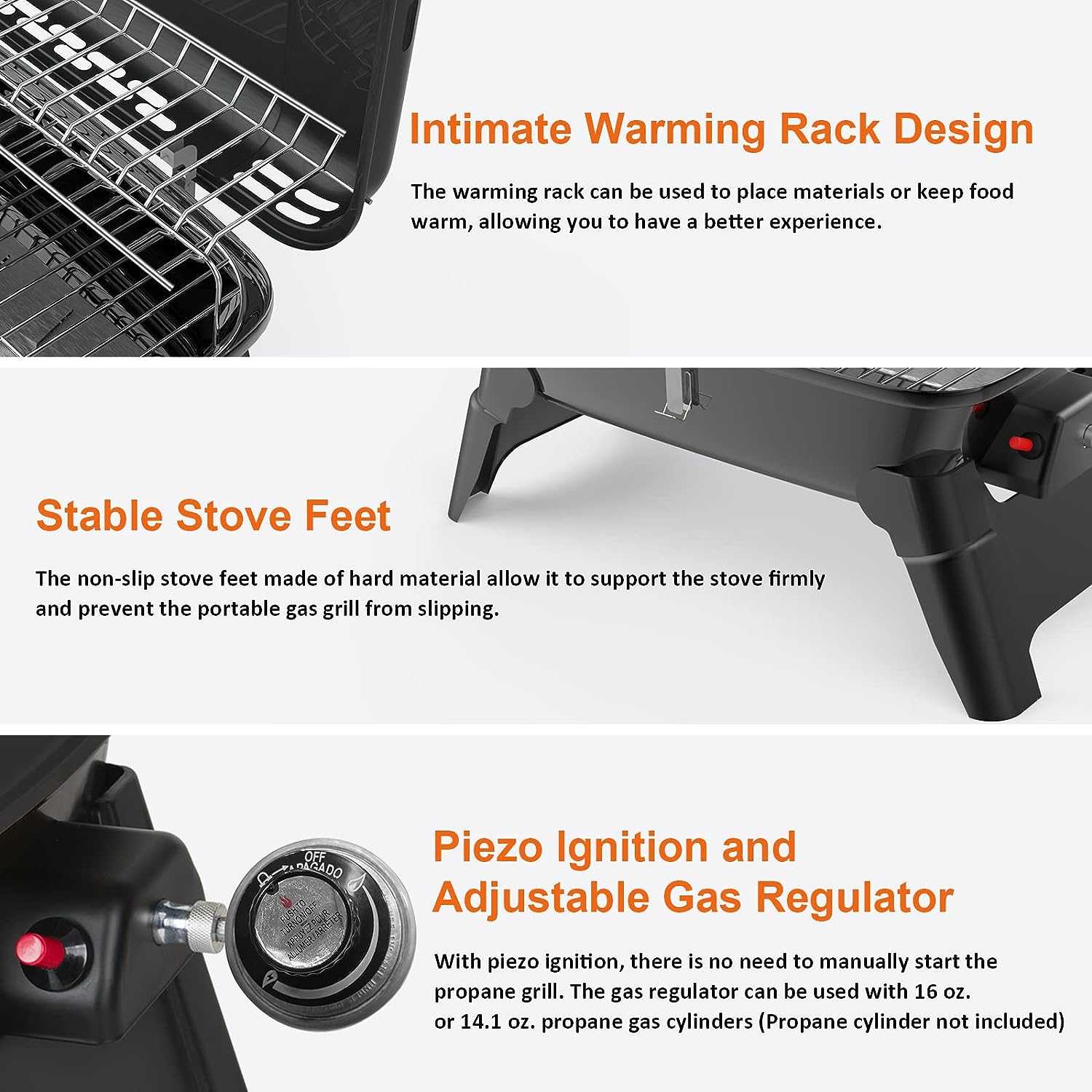 Camplux Portable Gas Grill 189 Square Inches, Small Propane Grill for Camping, Outdoor Cooking - Image 5