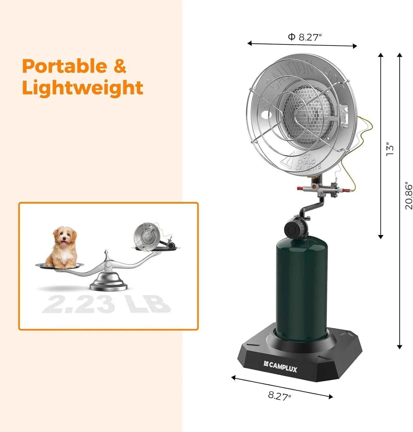 Camplux Portable Propane Heater 15,000 BTU, Outdoor Infrared Heater - Image 6