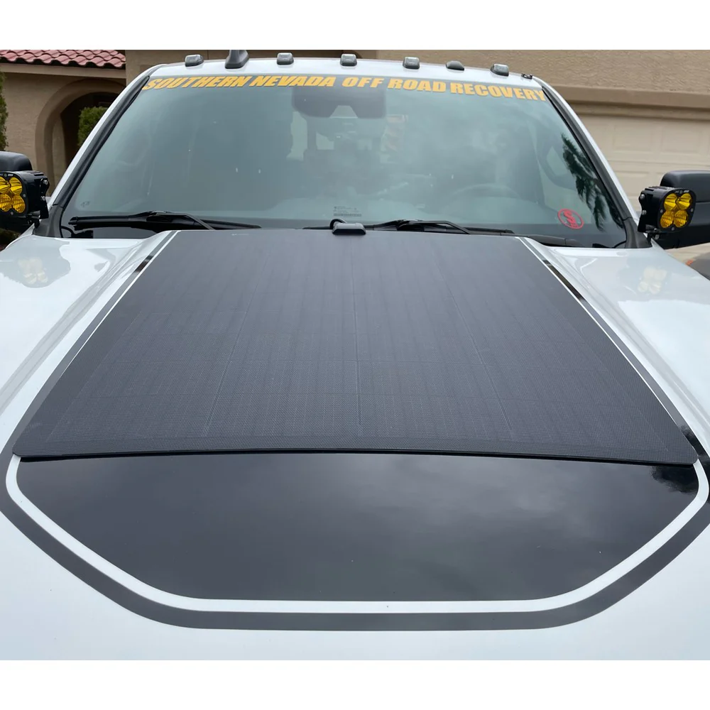 Dodge Ram HD 5th Gen (2019 to Present) LensunSolar 100W Hood Solar Panel - Image 4