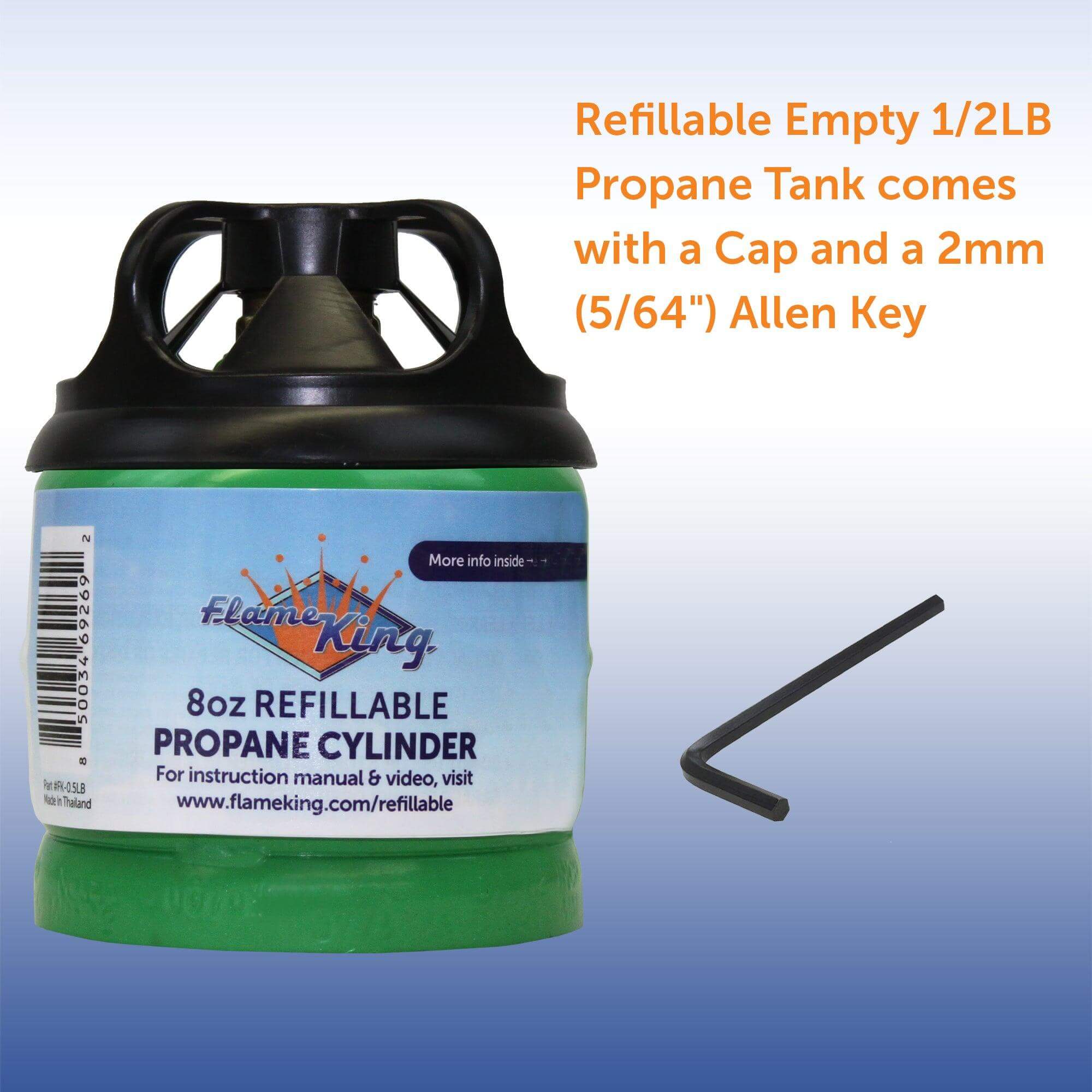 Flame King 2 Packs Eco Friendly Sustainable 8oz 1/2lb Refillable Propane Tank LP Cylinder - Image 3