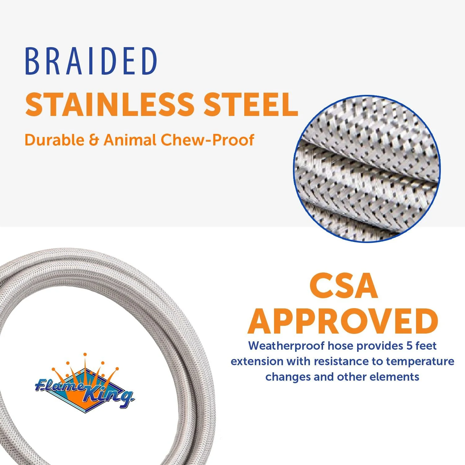 Flame King 5 FT QCC to CGA600 Male Connection-Steel Braided Hose - Image 6