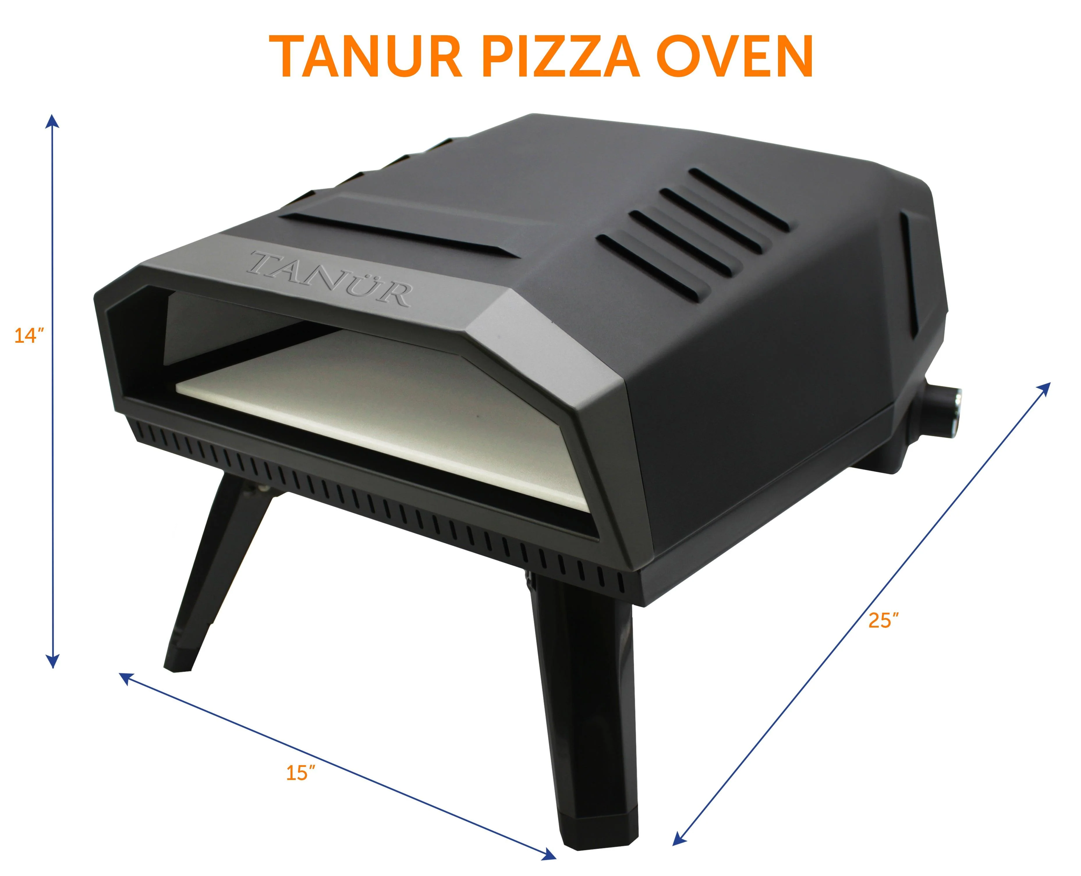 Flame King Outdoor Portable 12-inch Propane Pizza Oven Gas With Stone - Image 3