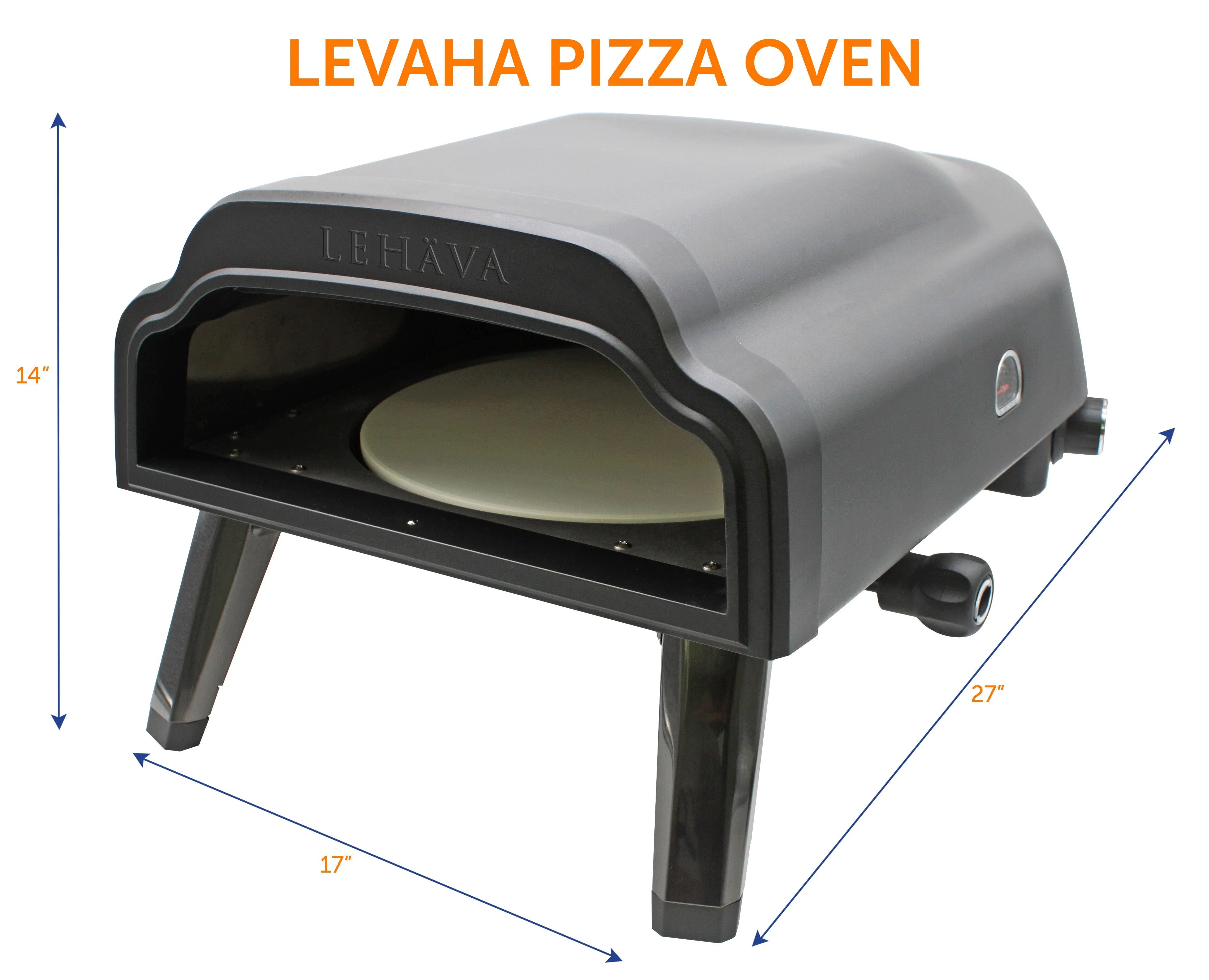 Flame King Outdoor Portable 14-inch Propane Pizza Oven Gas 360 Degree Rotating Stone - Image 5