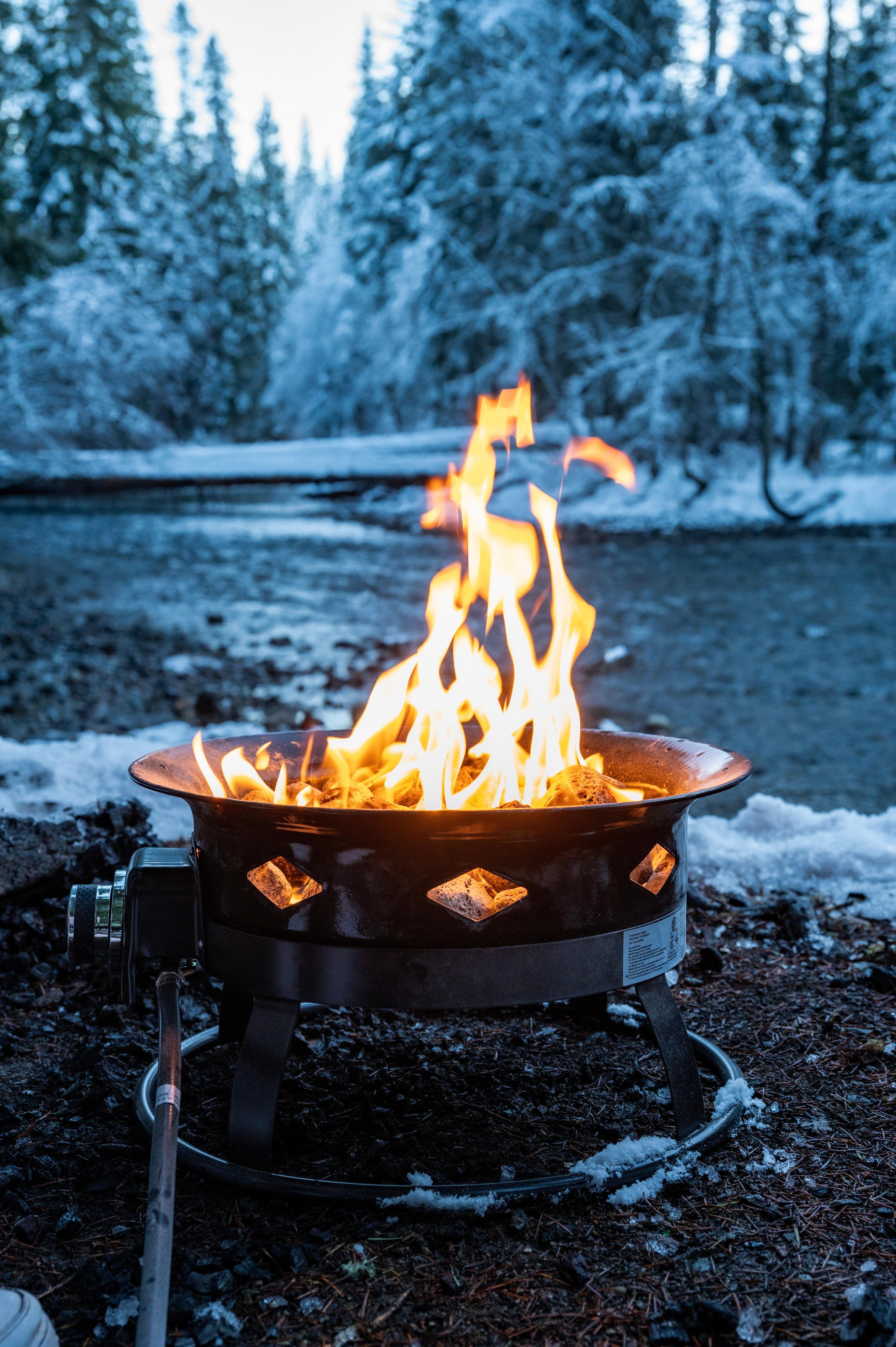 Flame King Outdoor Portable Propane Gas 24″ Fire Pit Bowl with Self Igniter Cover Carry Straps - Image 3