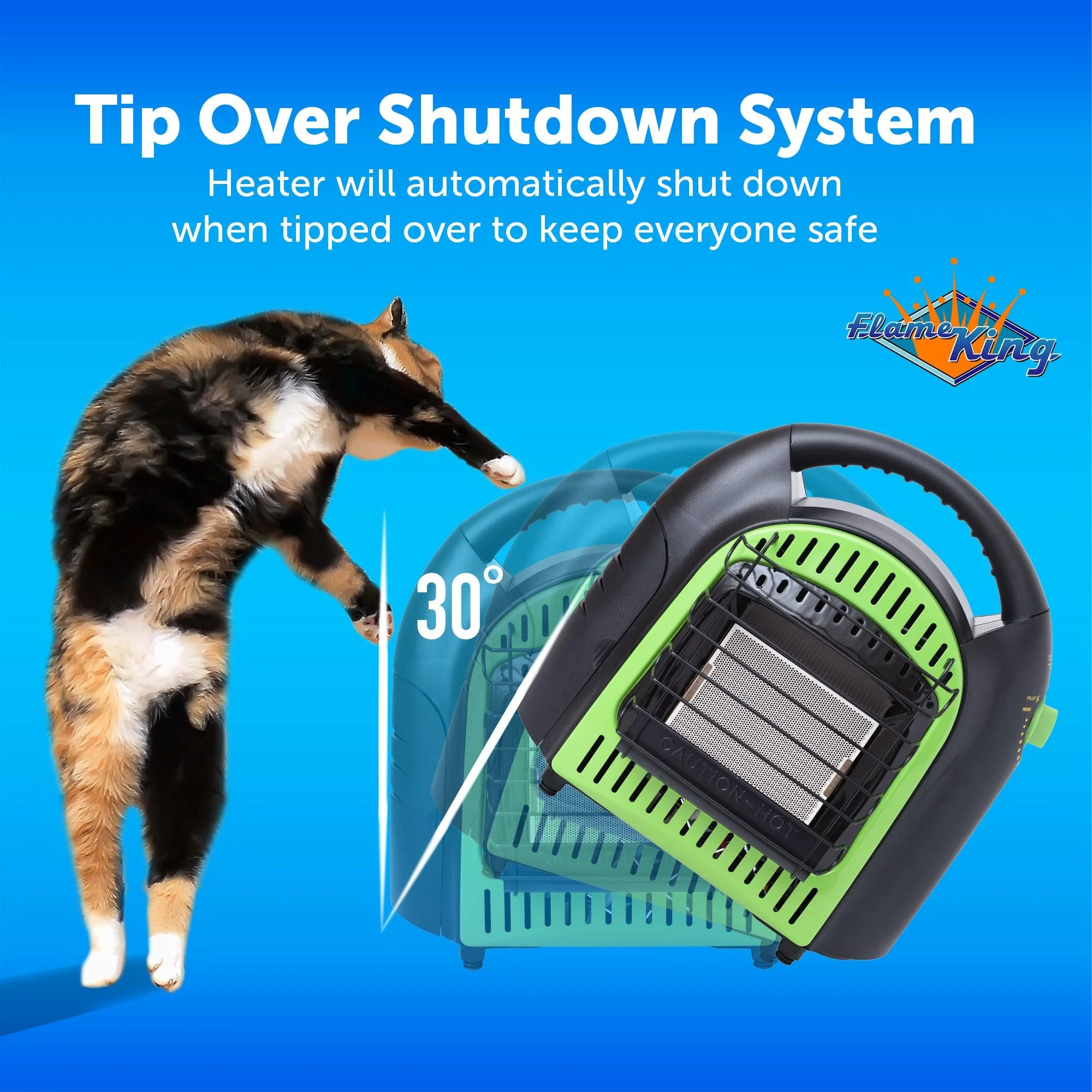 Flame King Portable Heater 10,000 BTU Propane Gas Tank Space Radiant Indoor & Outdoor - Image 6