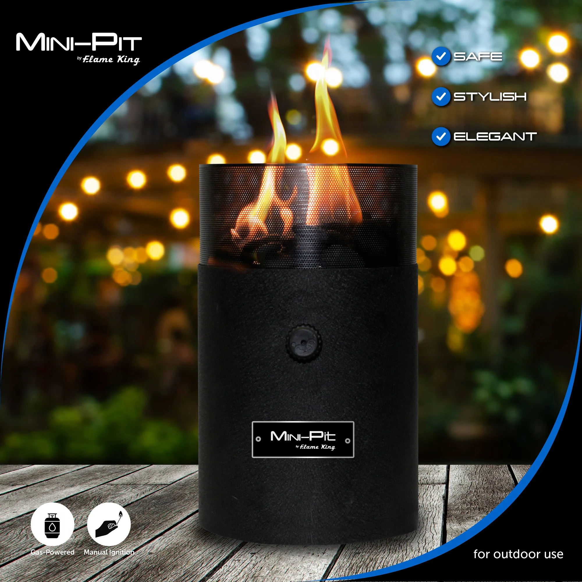 Flame King Smokeless Portable Mini Tabletop Fire Pit Dual Fuel Propane and Butane - Image 2
