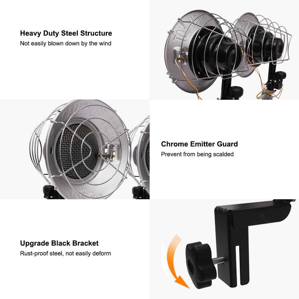 Propane Tank Top Heater, Camplux Outdoor Tanktop Heater with Tip-Over Switch for Garage, Camping, Hunting, Double Burner Heavy Duty Steel 30,000 BTU - Image 2