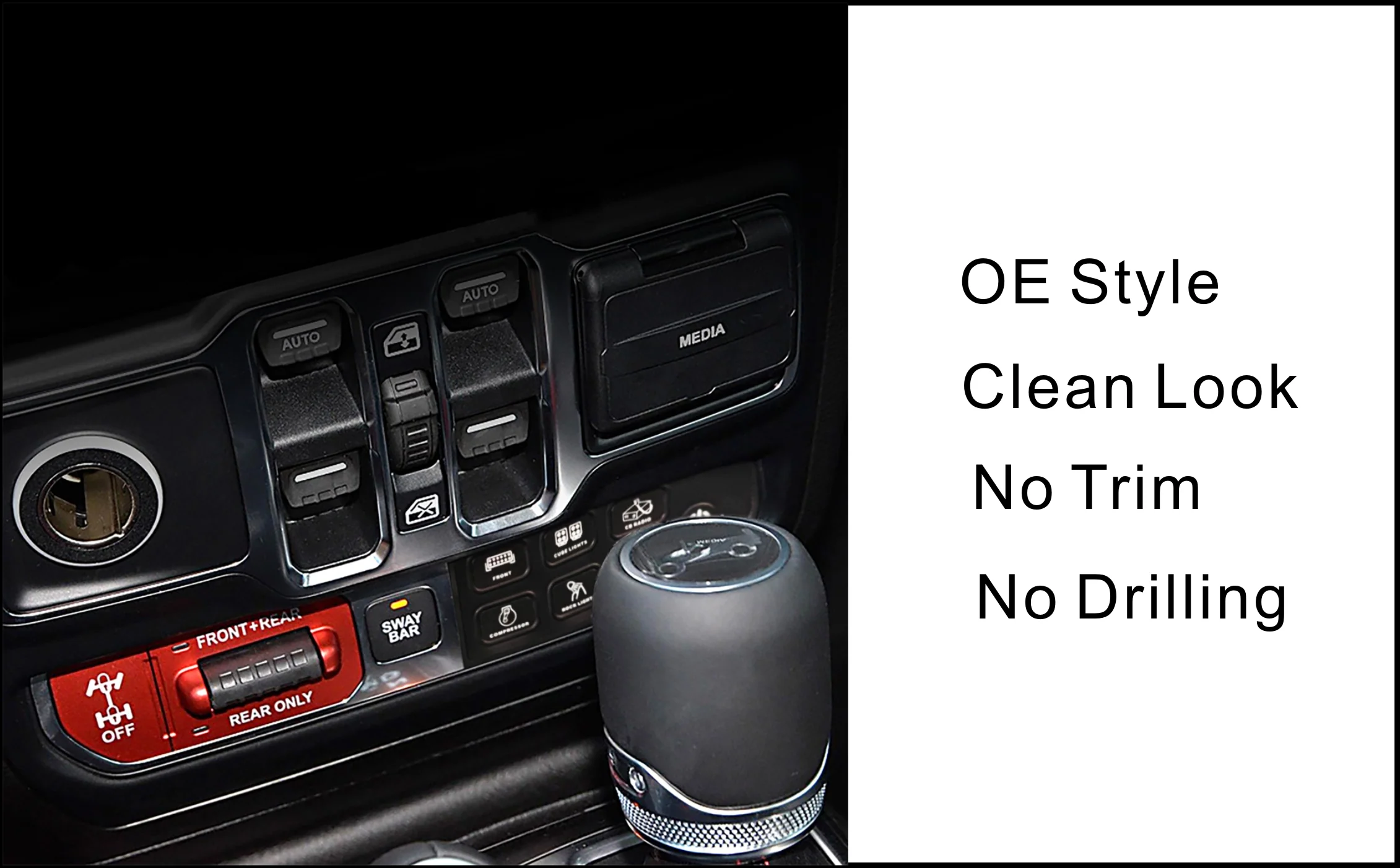 Voswitch JL300 Lower Dash Switch Panel for Jeep Wrangler JL 2018-Current and Gladiator 2020- Current - Image 3